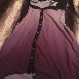 ombré purple collared tank top